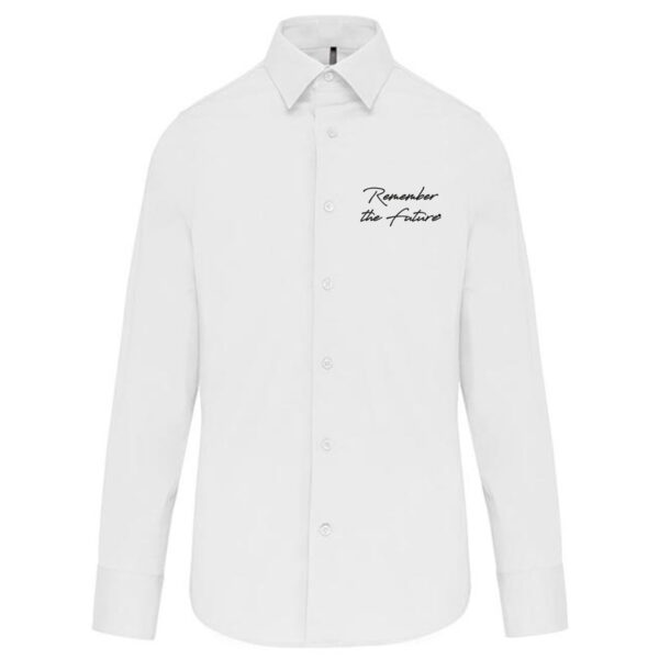 Remember The Future Polaris model long sleeve cotton/elastane men's shirt, available in white and black